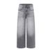 Vintage Washed Wide Leg Jeans For Men - High Waist Straight Loose Fit Denim Pants With Distressed Details (Gray)_mkmklike.com