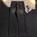 Men's American Streetwear Vintage Wash Flared Jeans, Relaxed Fit Bootcut Denim Pants With Distressed Details For High-Fashion Casual Style_mkmklike.com