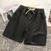 Men's Clothing Summer Denim Shorts Loose Fit 5/8 Length Japanese Hong Kong Style Casual Wide Leg Mid Length Student Trendy Brand_mkmklike.com