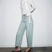 Women's Straight Leg High Waisted Patchwork Jeans Washed Denim Baggy Pants European American Style_mkmklike.com