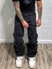 Men's Clothing Utility Cargo Jeans – Raw Hem Straight-Leg Denim Pants With Multi-Pocket Design (Vintage Washed, Streetwear & Workwear Staple)_mkmklike.com