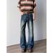 Men's Straight Leg Jeans Japanese Style Harajuku Inspired New Washed Whiskered Floor Length Slightly Flared Denim With Minimalist Look_mkmklike.com