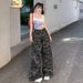 Floor-length 2025 Spring/autumn Casual American Style New Camouflage High-waisted Loose Wide-leg Pants Retro Jeans For_mkmklike.com