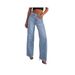 Women's Relaxed Straight Leg Jeans - High Waist Wide Leg Trousers With Classic Wash For Casual & Office Wear_mkmklike.com