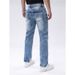 Men's Retro Slimming Jeans Can Be Worn In All Seasons, Elastic Straight Leg Denim Pants, Multi Craft Daily Commuting Pants_mkmklike.com