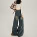 YC&American Retro High-waisted Loose Wide-leg Versatile Autumn And Winter Straight Jeans For Women Trendy&long Pants_mkmklike.com