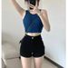 Women's Clothing Spring And Summer Black Straight Stretch Denim Shorts Dance Hip Hugging High Waist Dance Hot Pants_mkmklike.com