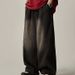 Japanese Retro Washed Vintage Jeans For Women, Ins High Street Trendy Loose Straight Wide-Leg Pants, Casual Long Pants_mkmklike.com