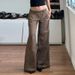 Retro Low-Rise Patchwork Jeans Spring Loose-Fit Straight-Leg Denim Pants For Women (Maillard Style)_mkmklike.com