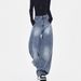 American Retro Deconstructed Original Color Curved Hem Jeans Women, Loose Silhouette, Wide-leg, Floor-length Pants For_mkmklike.com