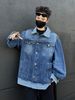 Retro Checkered Patchwork Denim Jacket With A Loose Design For Couples_mkmklike.com