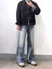 Men's Clothing Retro Washed Distressed Simple Vintage Washed Straight-Leg Jeans For Men - Classic Blue Denim, Relaxed Fit, Button Fly (Sizes S-3XL)_mkmklike.com
