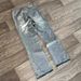 Men's Retro American High Street Washed Distressed Frayed Edge Denim Jeans Casual Straight Leg Pants European Fashion_mkmklike.com