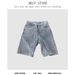 Men's Clothing Trendy Handcuffs Embroidered Cropped Jeans Loose Straight Casual Skateboard Pants_mkmklike.com