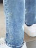 Men's Light Blue Straight Leg Stretch Jeans Street Style Cycling Trousers Denim_mkmklike.com