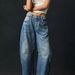 2025 New Model Cross-Border European And American Best-Selling Women's Loose Wide-Leg Jeans, Mid-Low Waist Washed Denim_mkmklike.com