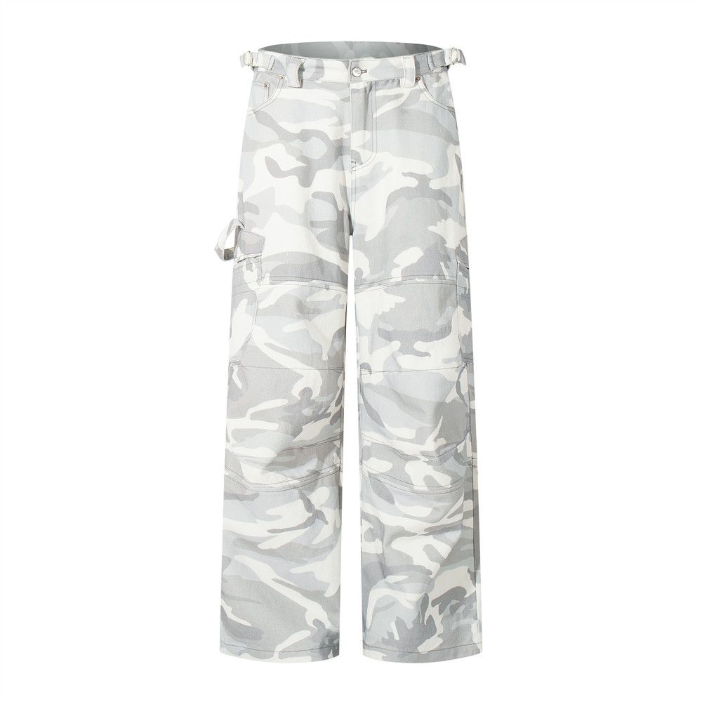American High Street Workwear Camouflage Wide-Leg Men' Adjutable Wait Deign Mountain Style Outdoor Denim Caual_mkmklike.com