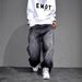 Men's Cool Stylish Straight Leg Jeans American Streetwear High Street Versatile Casual Pants Design_mkmklike.com