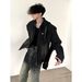 Short Denim Jacket, Trendy Men's Clothing, Shoulder Pads, Stand Up Collar Denim Jacket_mkmklike.com