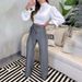 Women's Clothing summer new temperament slim fitting puff sleeve top design drawstring suit pants suit for women_mkmklike.com