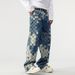 Jeans Men's Autumn Trendy Brand Straight Loose High Street Wide Leg American Personality Long Pants_mkmklike.com