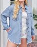 K Lightweight Fashion Denim Jacket For Women With Button-down Shirt_mkmklike.com