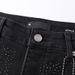 Unisex High-Rise Flared Jeans, Matte Black Gradient With Heart Rhinestones, Y2K Summer Streetwear_mkmklike.com