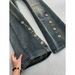 Men's Clothing Men's Retro Blue Slanted Hem Button Jeans High Street Vibe Straight Slim Fit Slightly Flared Curved Trousers Youth_mkmklike.com