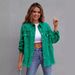 Women's Distressed Denim Jacket Oversized Long Sleeve Casual Shirt Coat In Solid Colors_mkmklike.com