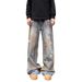 Washed And Old Jeans Men's Spring And Autumn American High Street Retro Loose Drape Wasteland Wind Dirty Dyed Long Pants_mkmklike.com