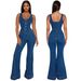 Women's Sexy Denim Jumpsuit With Flared Pants – Casual Suspender Romper For Spring/Summer (Bluish, S-2XL)_mkmklike.com