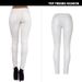 Women's Low Waist PU Coated Leather Pants – Slim Fit Stretch Skinny Pants With Double Zipper (White) – XS To 2XL_mkmklike.com