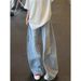 "Men's Distressed Blade-Cut Jeans – Relaxed Straight-Leg Wide Trousers (Summer Lightweight, Urban Streetwear, Stretch Comfort)"_mkmklike.com