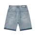 Men's Distressed Washed High Street Denim Shorts With Rhinestone Embellishments, Loose Straight Fit, Casual Streetwear_mkmklike.com