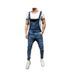 Men’S Distressed Denim Overalls – Slim Fit Suspenders Jeans (Blue/Black, S-3xl, Vintage Washed Workwear Style)_mkmklike.com