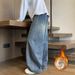 Men's Retro Bootcut Jeans With Fleece Lining, Relaxed Fit Casual Pants For Winter, Fashionable & Slimming Trousers_mkmklike.com