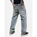 "Men's Premium Embroidered Denim Jeans – Classic Straight Fit, Distressed Blue Wash (Azure, S-2XL)"_mkmklike.com
