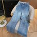 Women's Clothing High-Waisted Straight Leg Denim Pants Women's Loose Slim Fit Floor-Length Rhinestone Lace Patchwork American Hot Girl Style_mkmklike.com