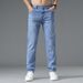 Men's Clothing Simple Style Jeans Straight Thin Jeans Men's Slim Fit Blue Jeans - Summer Lightweight Straight Leg Denim Pants For Casual Wear_mkmklike.com