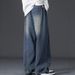 Men's Clothing 3D Cut US Printed Jeans Men's Hot Selling Trendy Loose Straight Leg Wide Leg Jeans_mkmklike.com