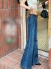 Women's Clothing Vintage Blue Low-Rise Flared Jeans – Stretch Bootcut Denim With Retro Wash (XS-XL)_mkmklike.com