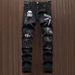 Men's Slim Straight Leg Jeans Heavy Embroidery Distressed Patches High Street Fashion_mkmklike.com