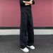 Casual Slanted Cut Jeans For Men, Autumn Trendy High Street Loose Straight Wide-leg Cleanfit Casual Pants_mkmklike.com