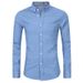 Pulse European American Denim Autumn And Winter Bottoming Long Sleeve Business Men's Shirt_mkmklike.com