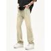 Nordmann European And American Mud Yellow Jeans For Men High Street Trend Hip Hop Retro Straight Slim Casual Pants_mkmklike.com