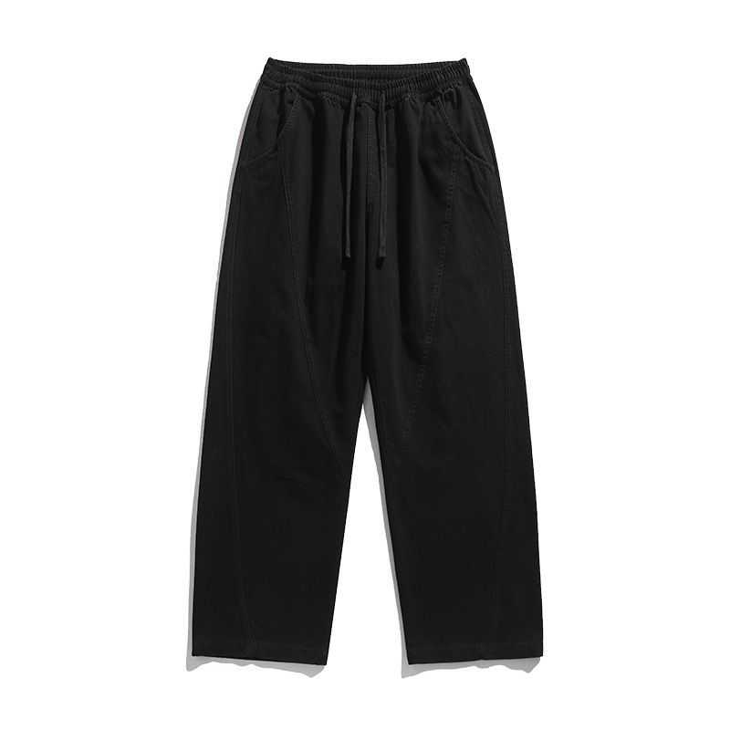 Men's Retro Patchwork Workwear Jeans – Loose Straight Leg Denim Pants, Spring Casual & Sporty Style_mkmklike.com