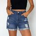 Vintage High Waisted Distressed Denim Shorts For Women – Rolled Hem Raw Edge Retro Streetwear Hot Pants_mkmklike.com