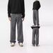 Men’s Heavyweight Vintage Smoke Gray Jeans – High-Street Loose Fit Straight Leg Denim Pants For Casual & Streetwear_mkmklike.com