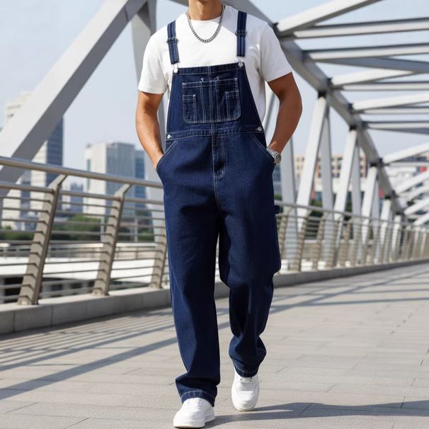 HME Men's American Retro Loose Straight Leg Overalls Versatile Jumpsuit for Cross BorderTEMU TIKTOK_mkmklike.com