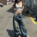 Women's Clothing Retro Blue Loose Straight Leg Jeans For Women Spring And Summer For Formal & Casual For Women_mkmklike.com